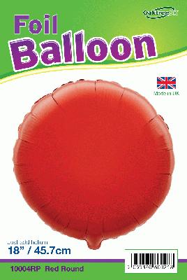 Red Round Shaped Foil Balloon 18"