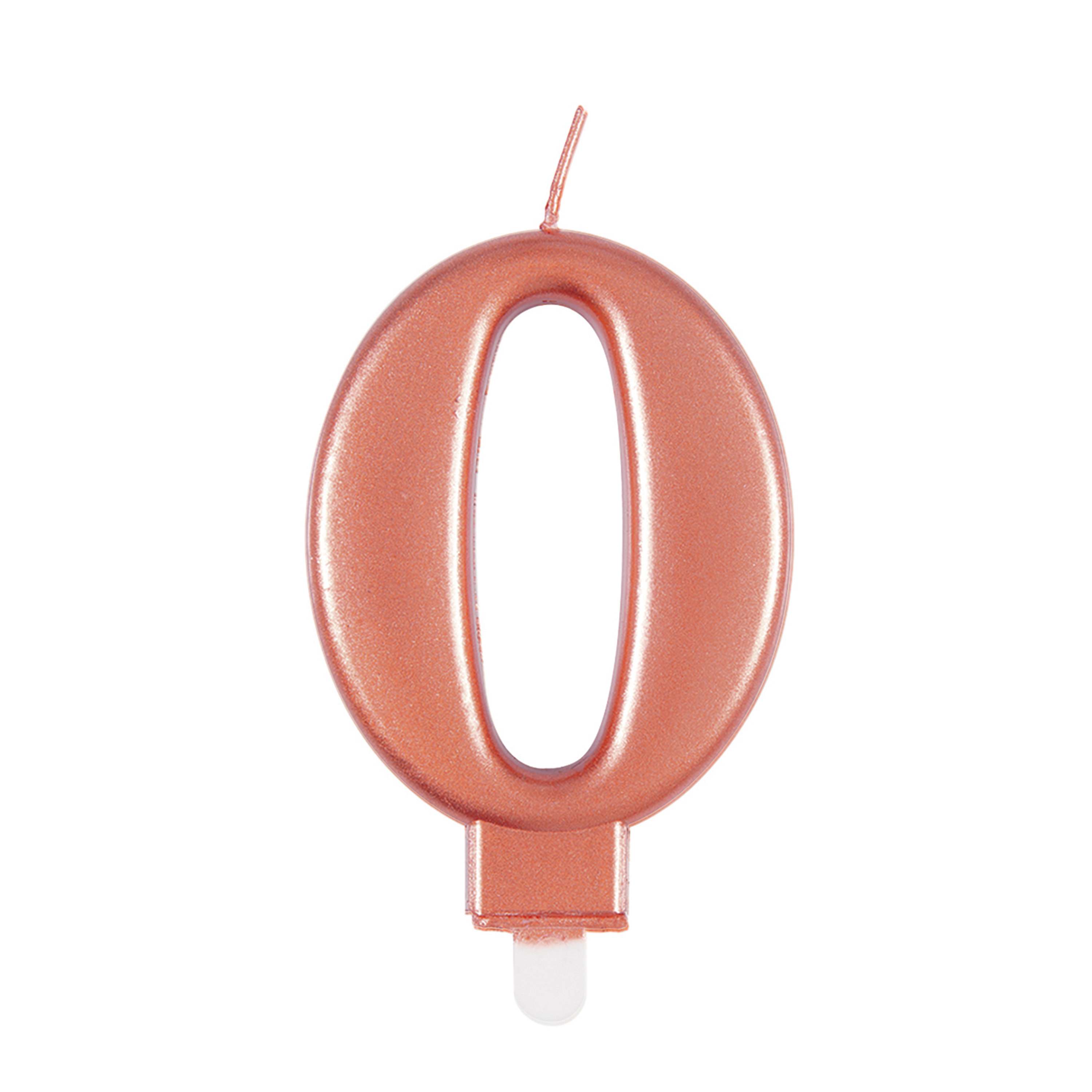 Rose Gold Metallic Number 0 Candle