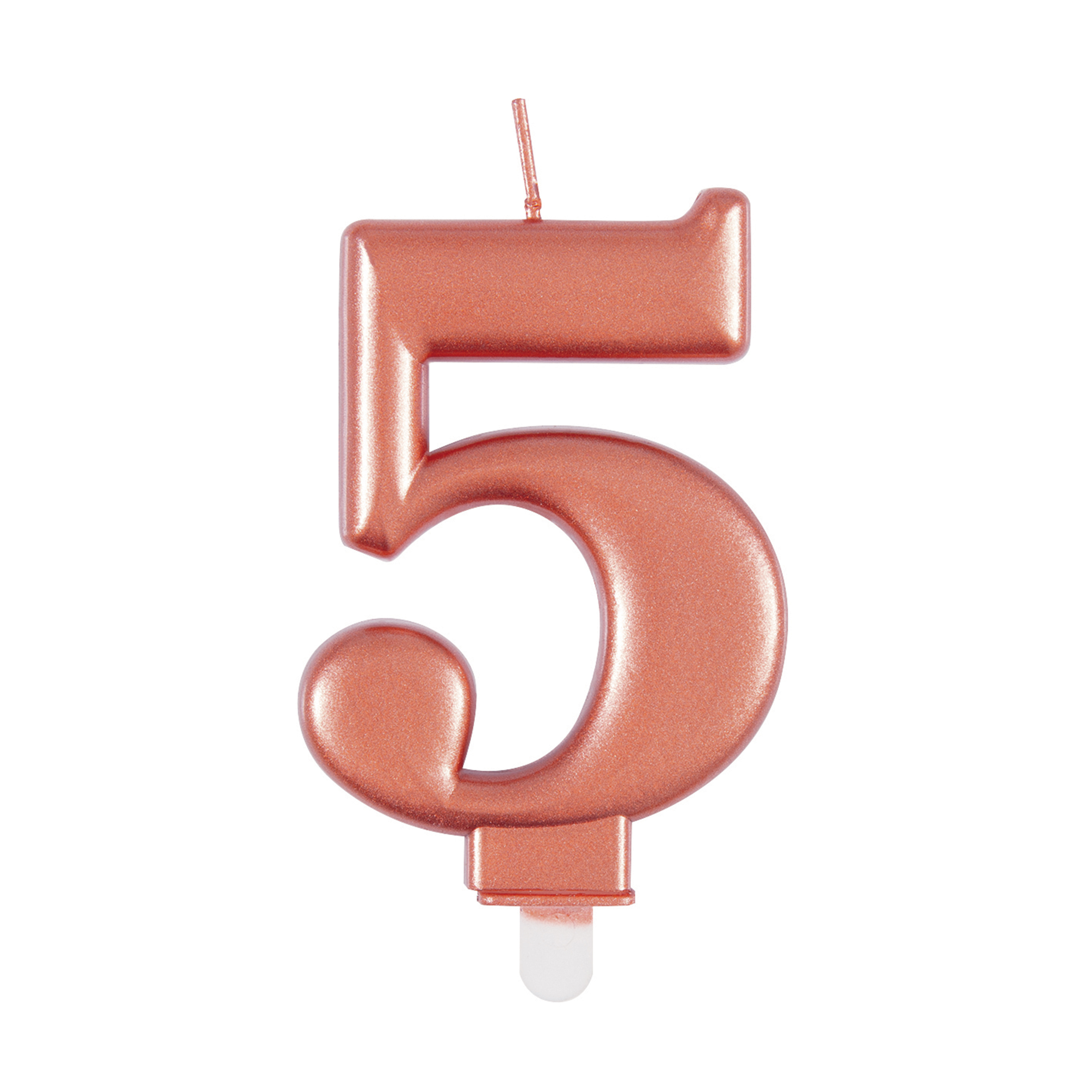 Rose Gold Metallic Number 5 Candle