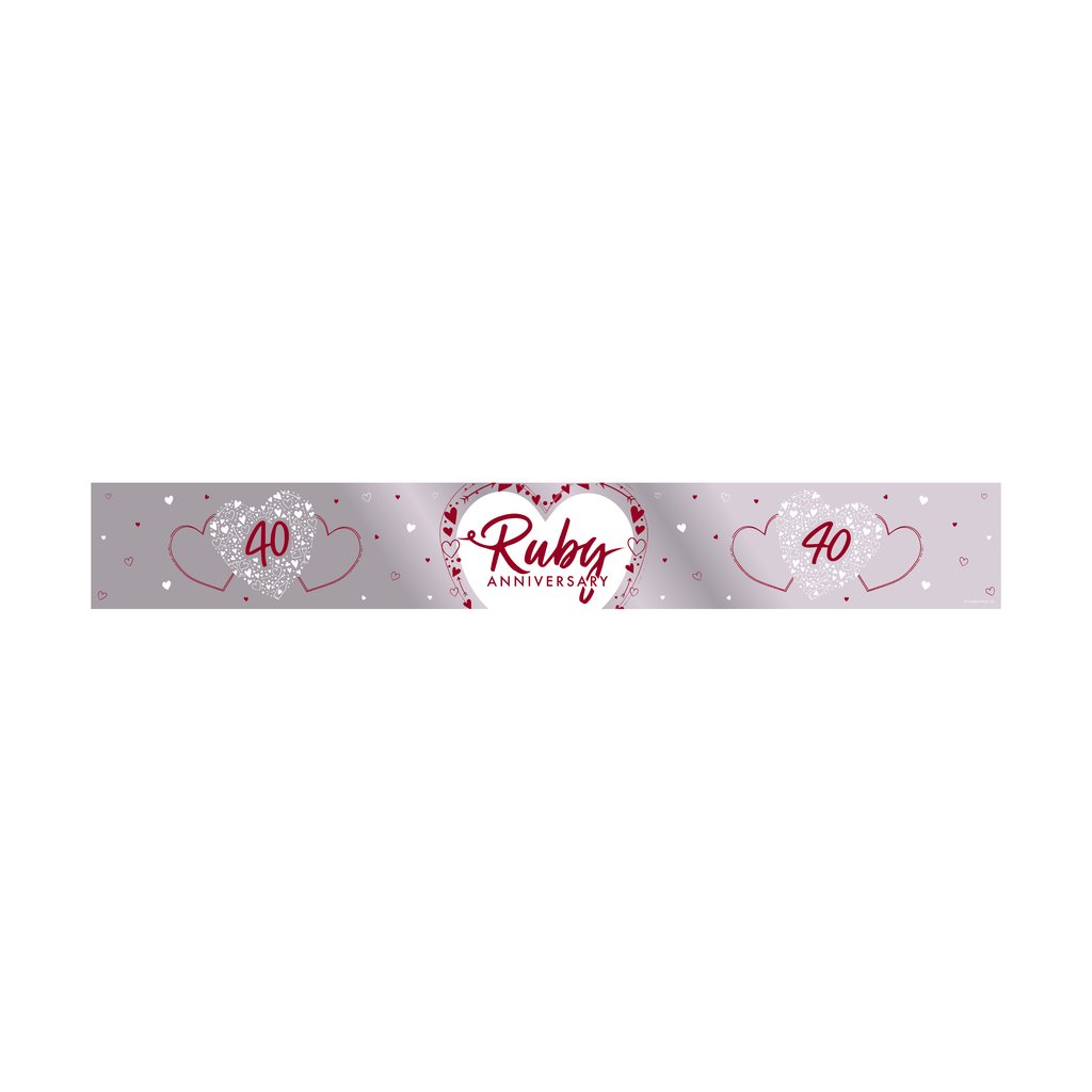 Ruby Anniversary Foil Banner