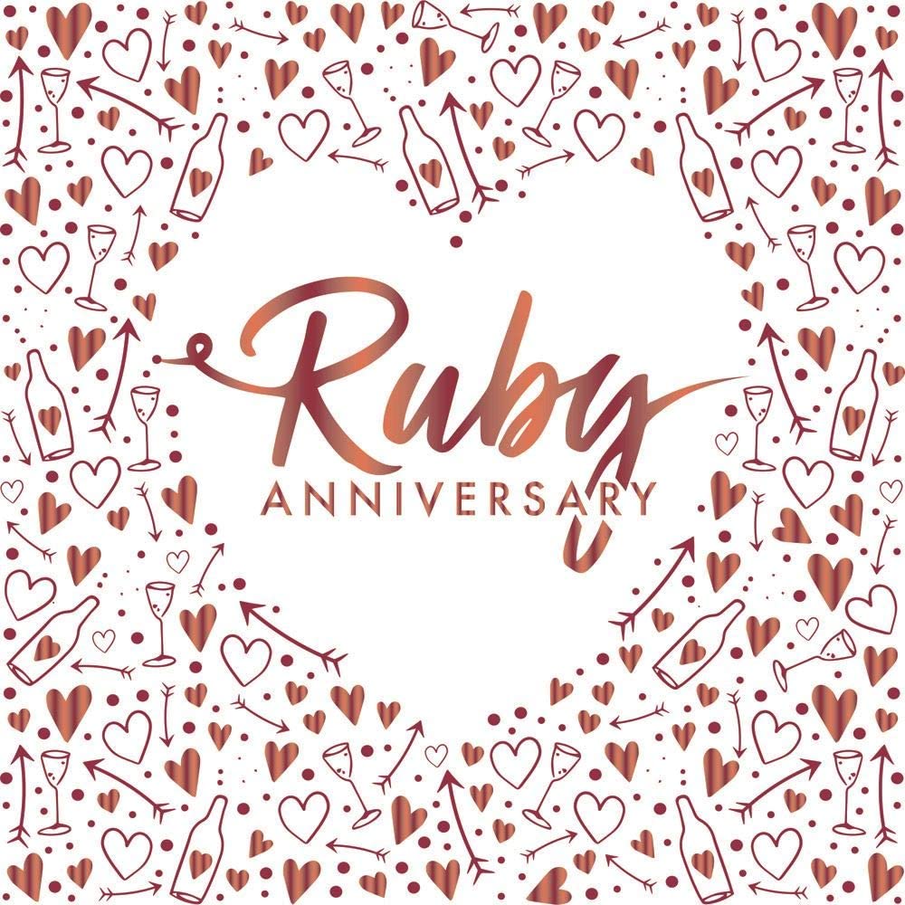Ruby Anniversary Foil Stamped Lunch Napkins 3 ply - Pack of 16