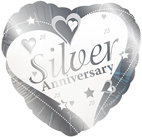 Silver Anniversary Foil Balloon 18"