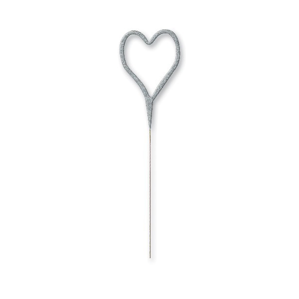 Silver Glitz Heart Shaped Sparkler