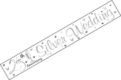 Silver Wedding Anniversary Wall Banner