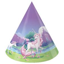 Unicorn Fantasy Cone Party Hats - Pack of 8