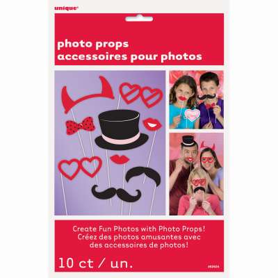 Valentines Day Photo Booth Props 10ct