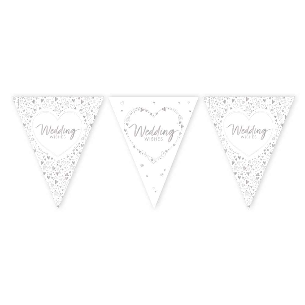Wedding Wishes Foil Stamped Flag Bunting