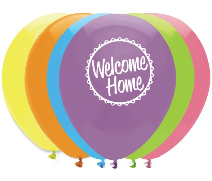 Welcome Home Latex Balloons 2 Sided Print