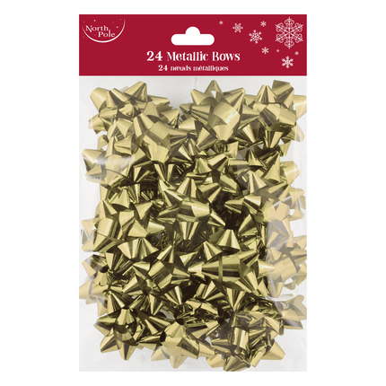 24PK GOLD METALLIC BOWS