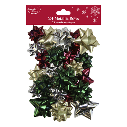 24PK TREND MIX METALLIC BOWS