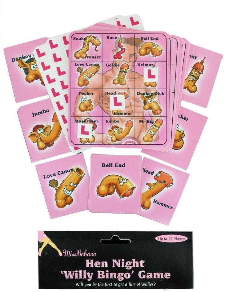  Hen Night Party Do Willy Bingo Cards Game Ideas Accessory Funny Men Ladies Night