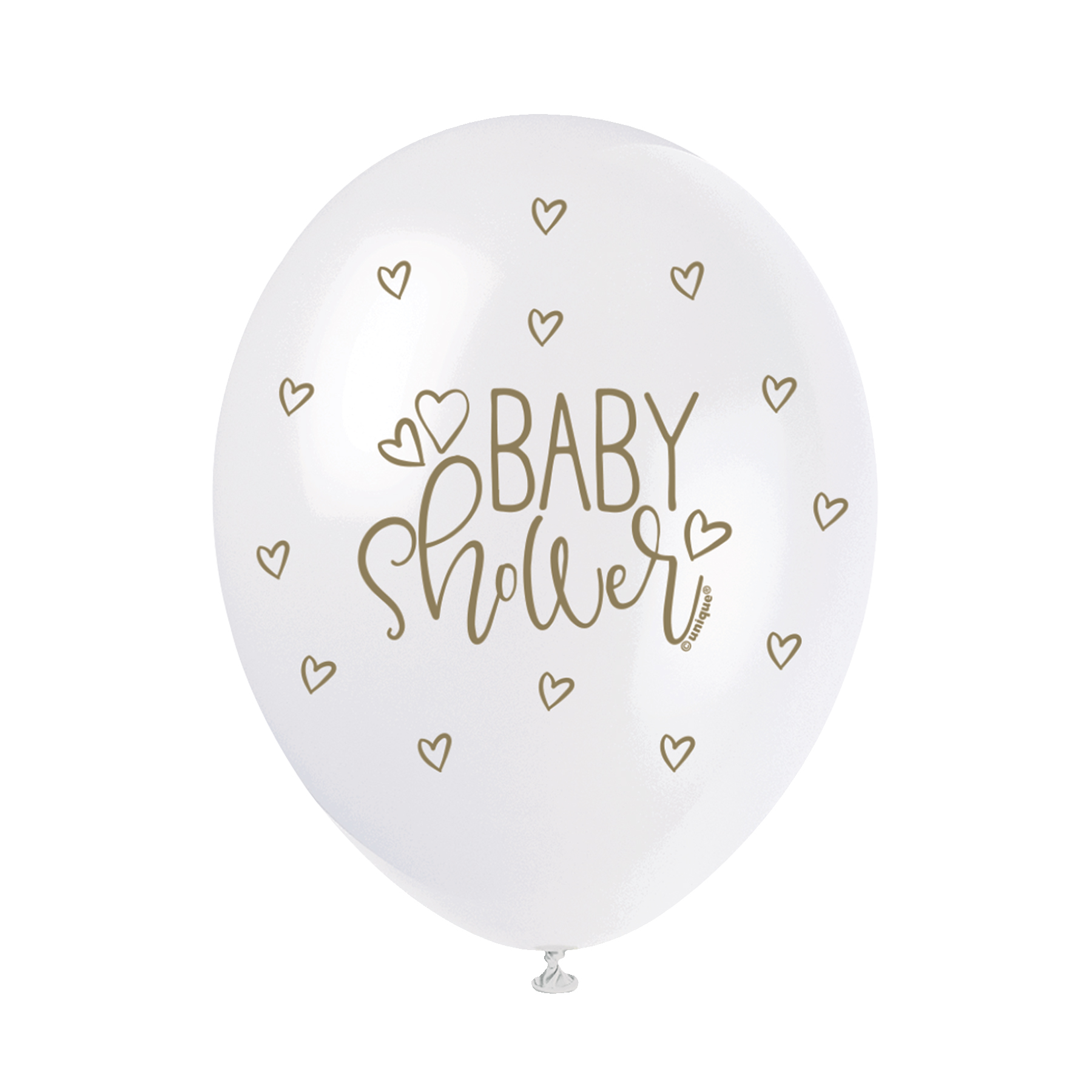 BABY SHOWER GOLD COLOR PRINTED BALLOONS  PACK OF 5