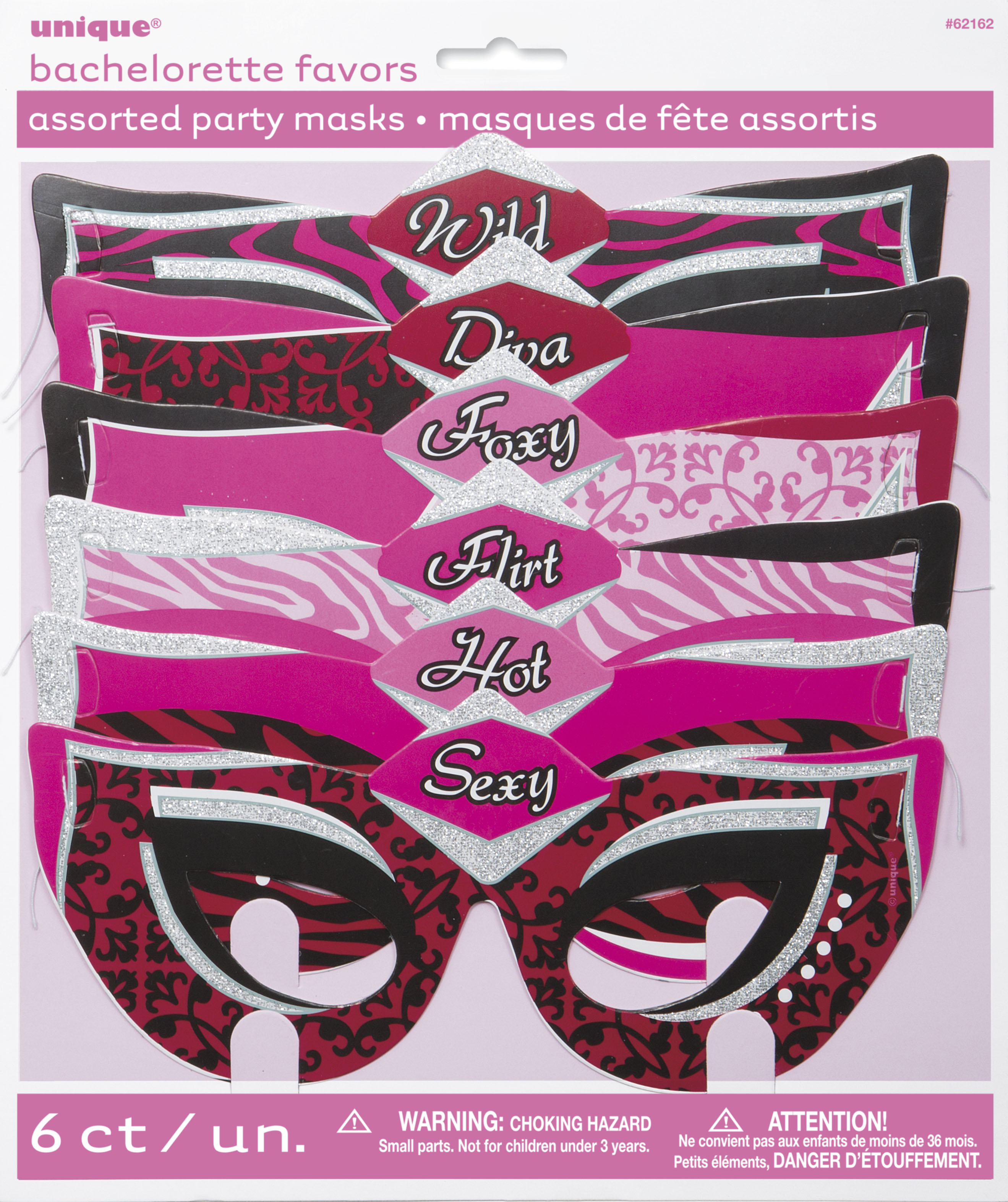 Bachelorette Party Masks Assorted Designs (6pk)