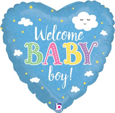 Betallic 18" Welcome Baby Boy Holographic