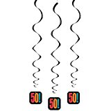 Birthday Cheer 50th Birthday Hanging Swirl Decorations (3pk)