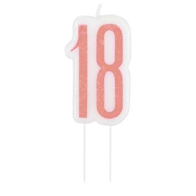Birthday Glitz Rose Gold Number Candle-18