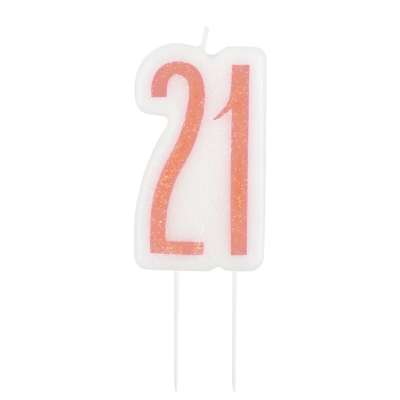 Birthday Glitz Rose Gold Number Candle-21