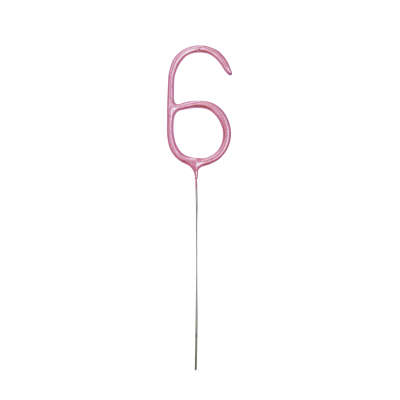 Birthday Pink Glitz Number 6 Sparkler 7"