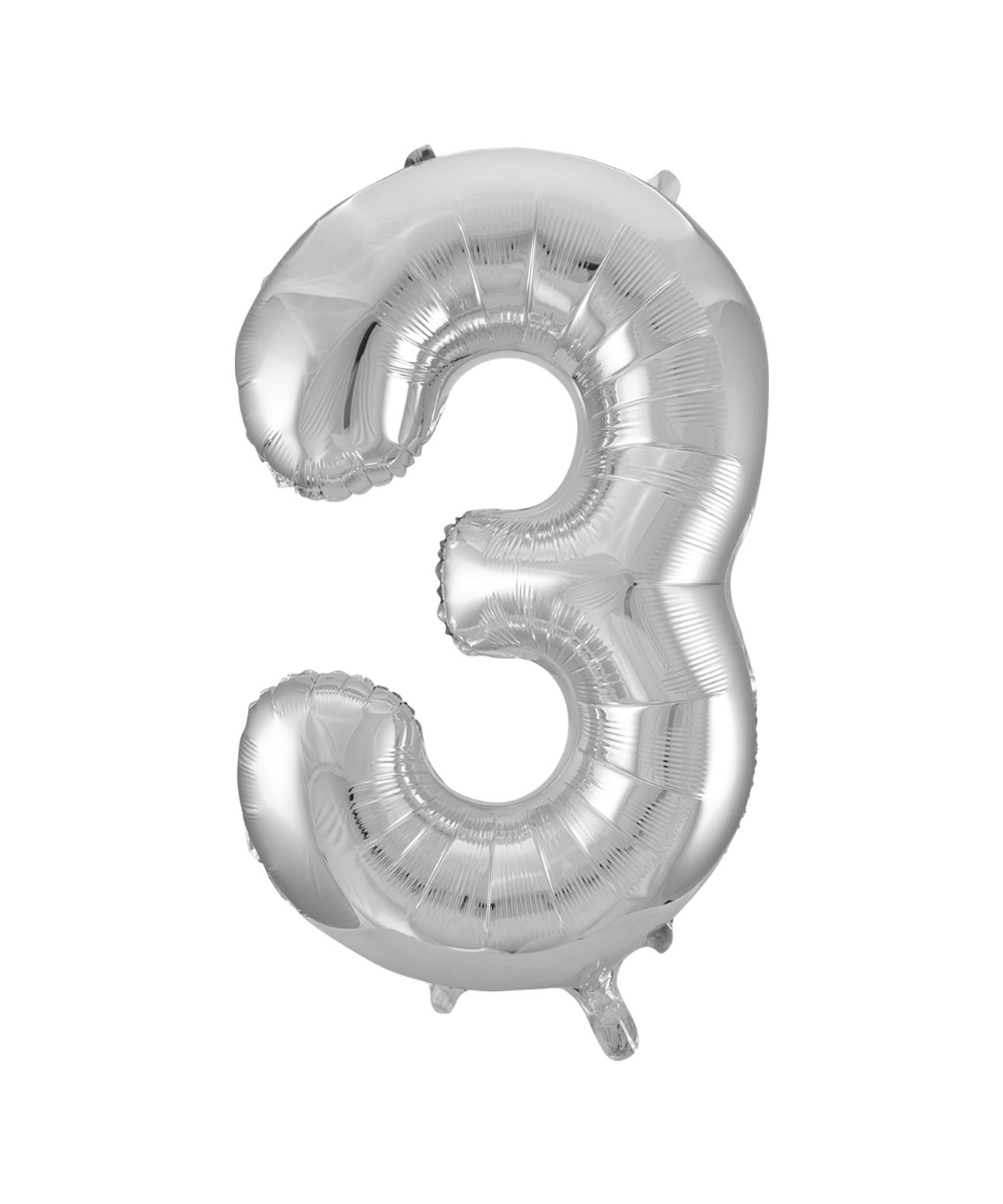 Black & Silver Glitz Foil Gaint Helium Balloon Number 3 - 34"