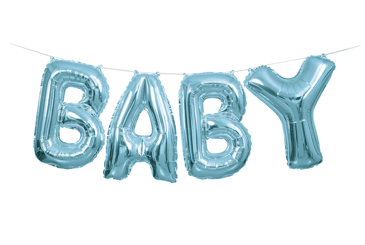 Blue Baby Foil Balloon Banner Kit