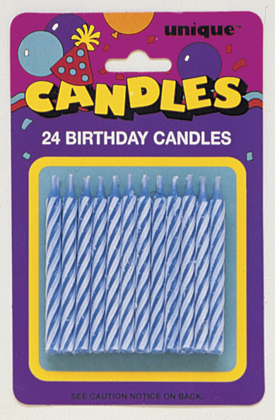 Blue Spiral Birthday Candles (24pk)