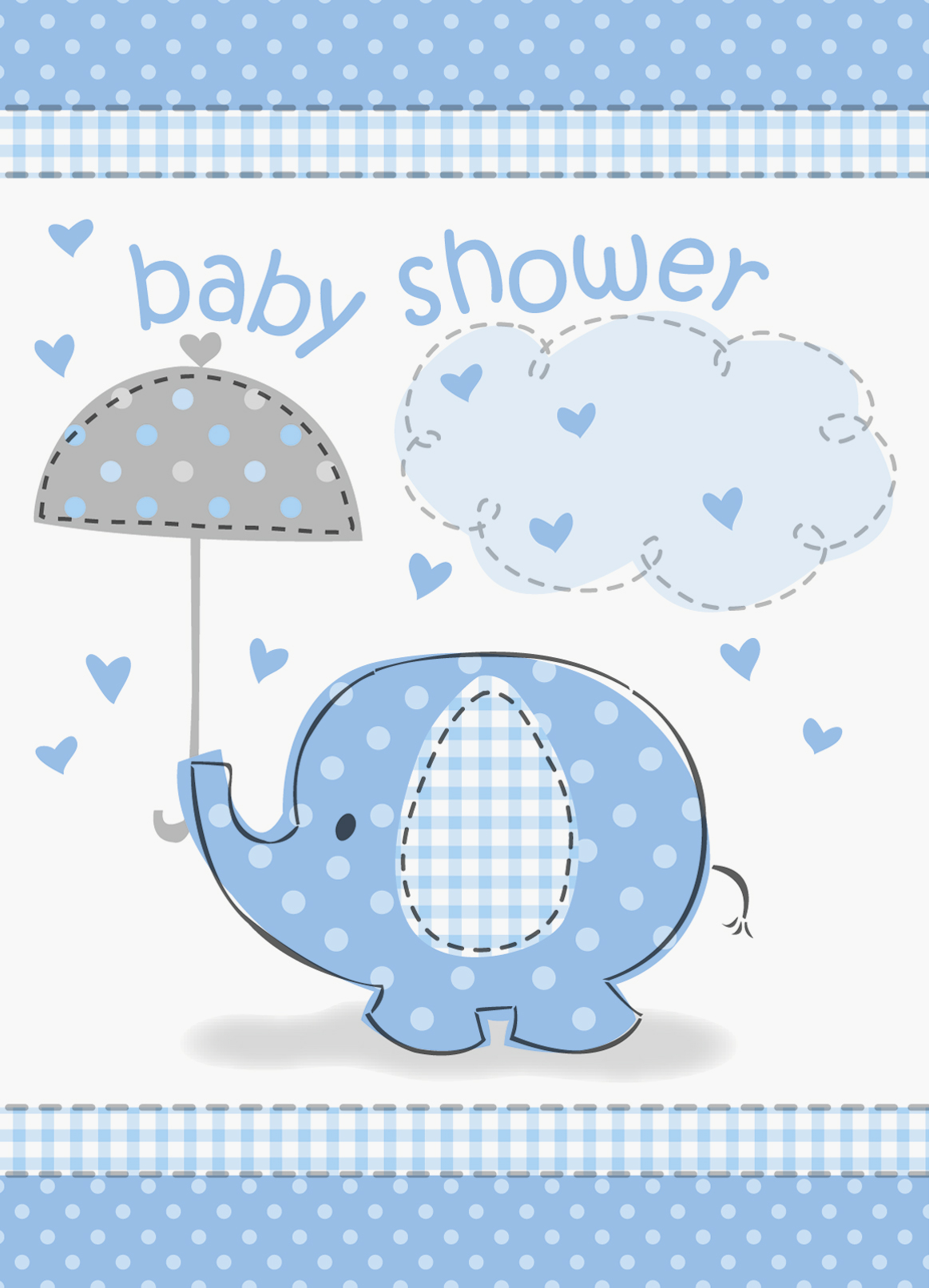 Blue Umbrellaphants Invitations (8pk)