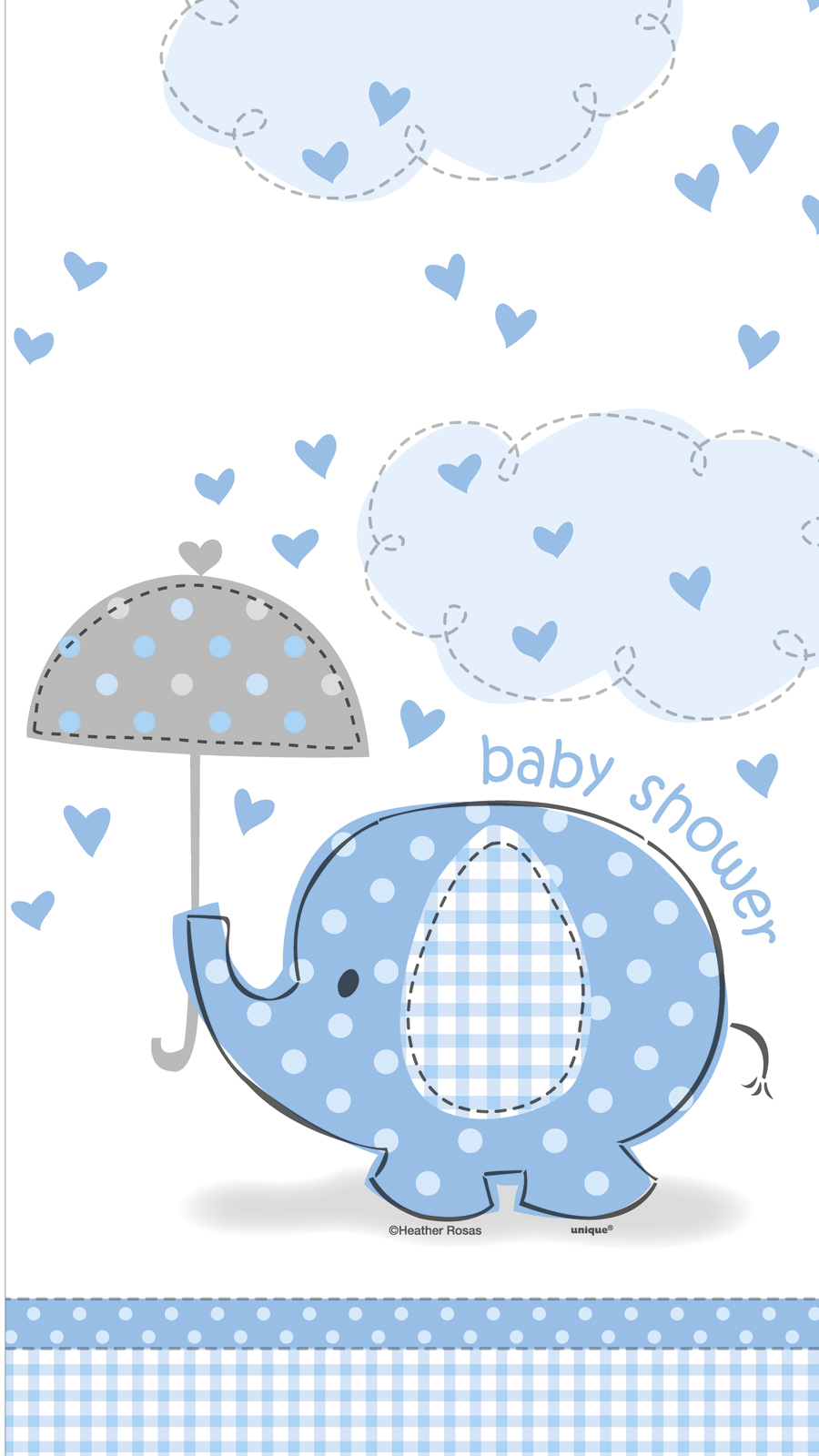 Blue Umbrellaphants Plastic Tablecover 54" x 84"