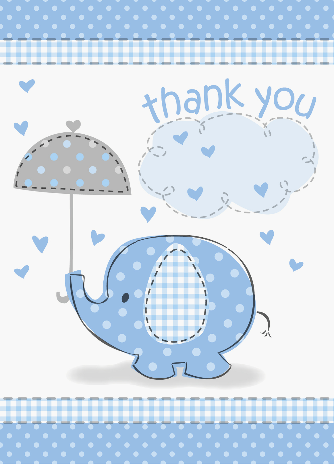 Blue Umbrellaphants Thank You Notes (8pk)