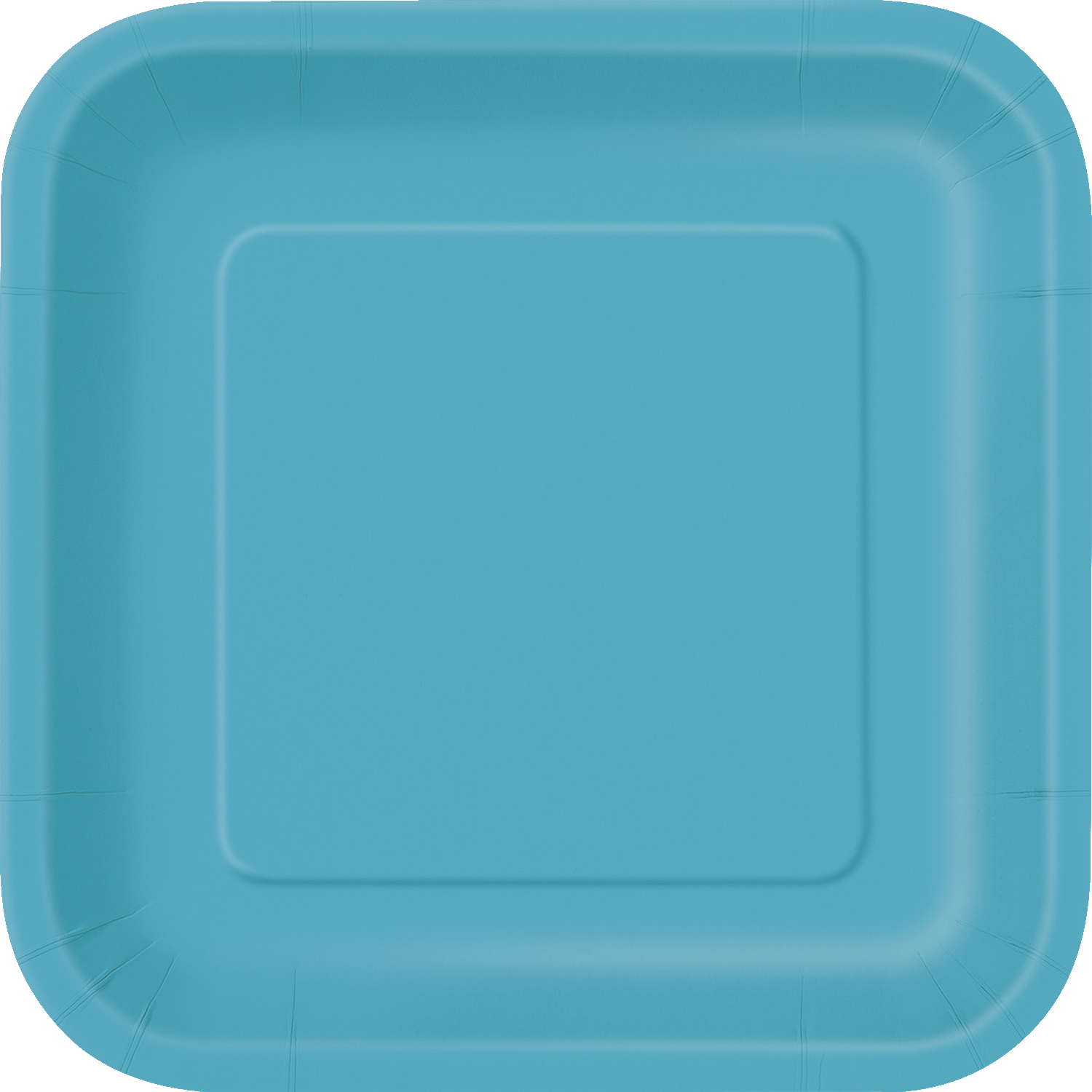 Caribbean Teal Square Plates 9" (14pk)