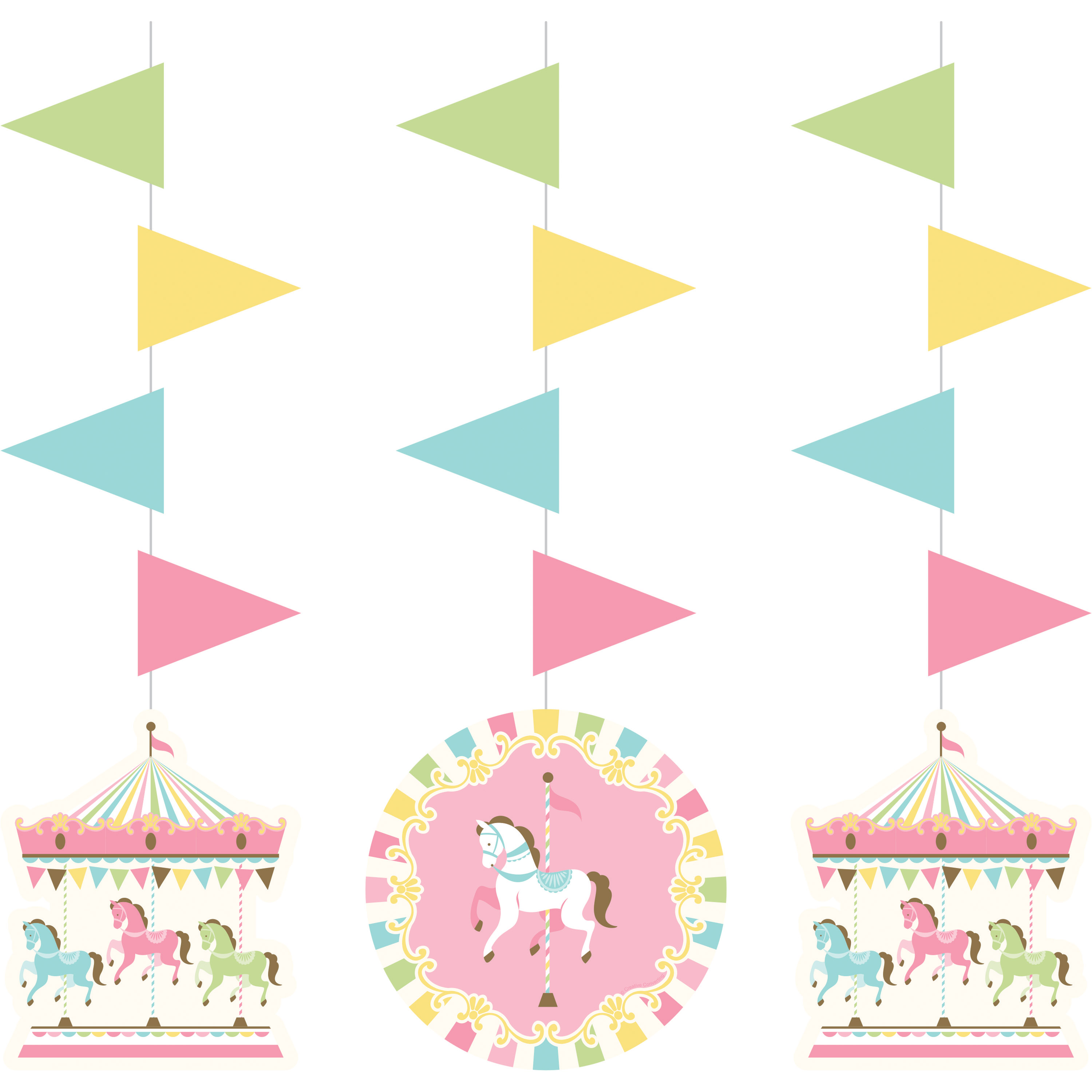 Carousel Hanging Cutouts pack of 3