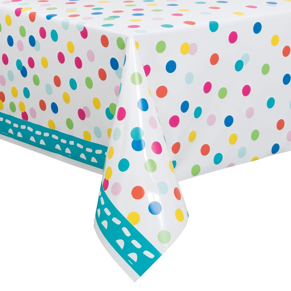 Confetti Cake Plastic Tablecover 54" x 84"