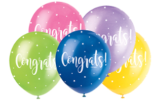 CONGRATS ASSORTED BALLOONS PACK OF 5