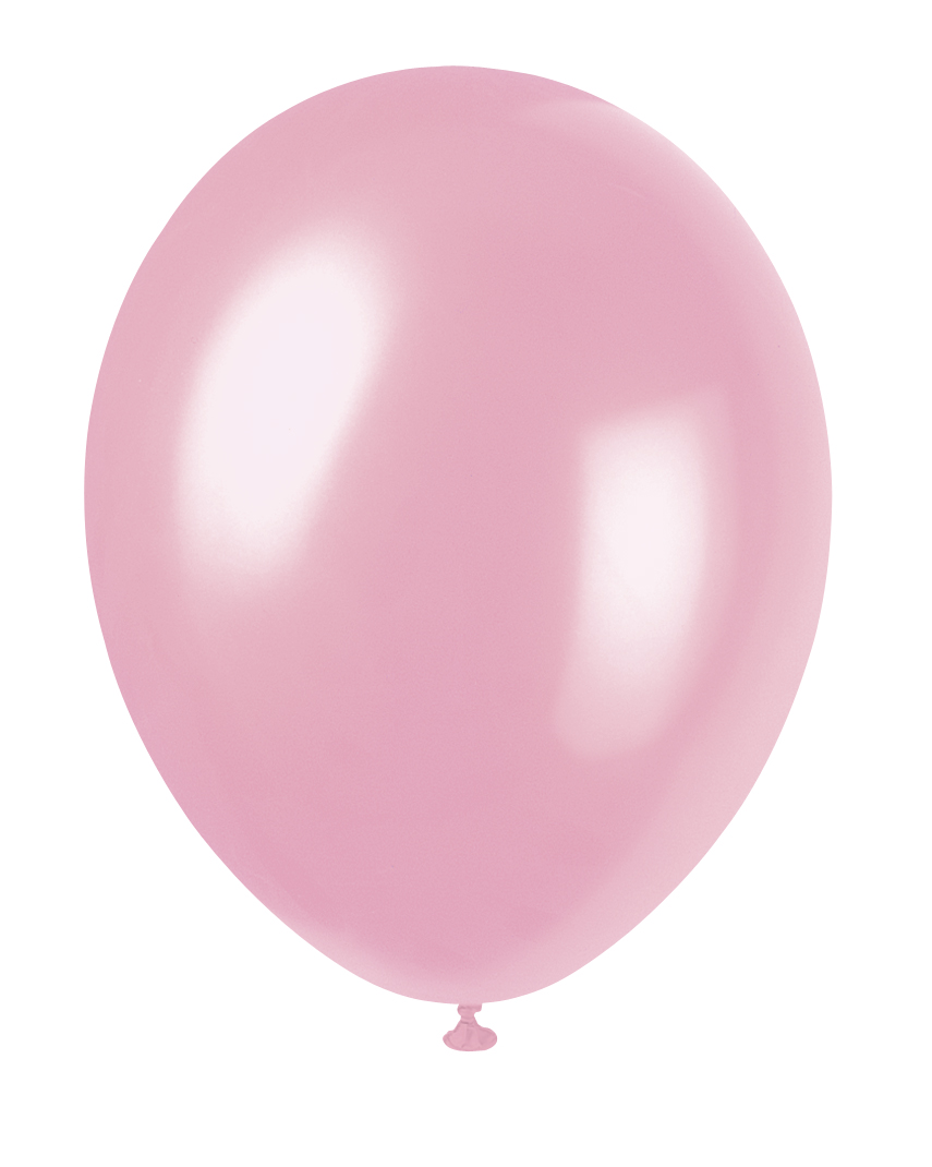 Crystal Pink 12" Pearlised Latex Balloons (8pk)