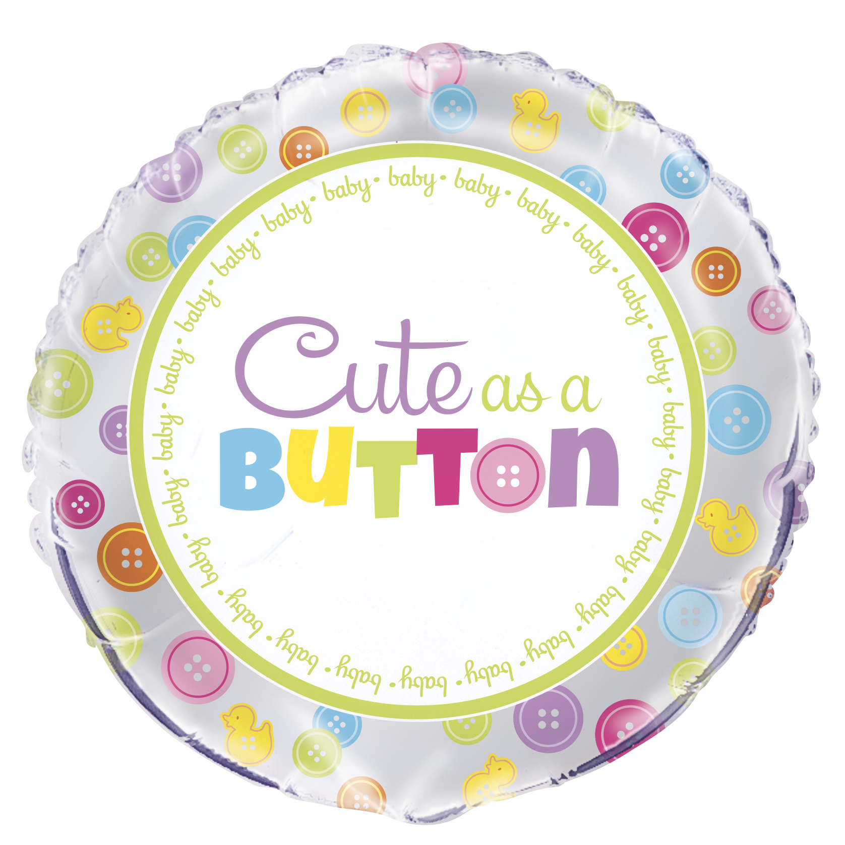 Cute As A Button 18" Foil Balloon
