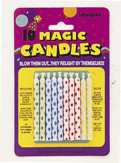 Diamond Dot Magic Birthday Candles Assorted Colours (10pk)