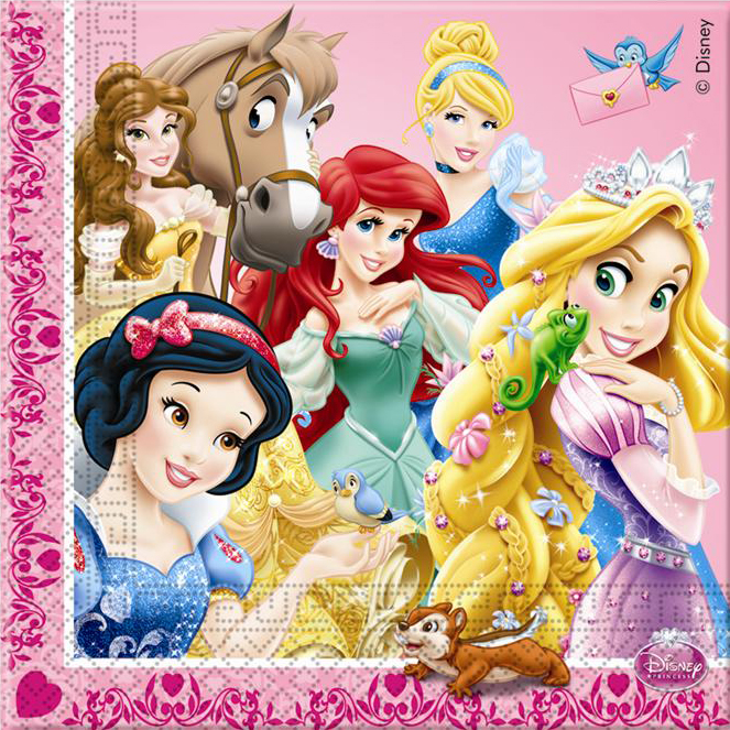 DISNEY PRINCES & ANIMALS Luncheon Napkins- Pack of 20