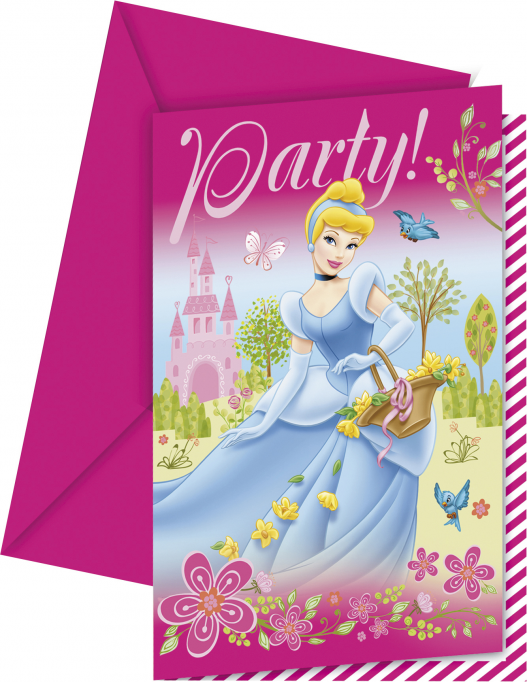 DISNEY PRINCES SUMMER PALACE  Invites & Envelopes - Pack of 6