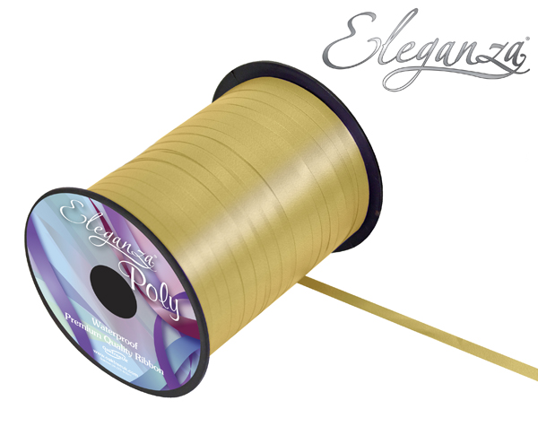 Eleganza Poly Curling Ribbon 5mm x500yds No.35 Gold