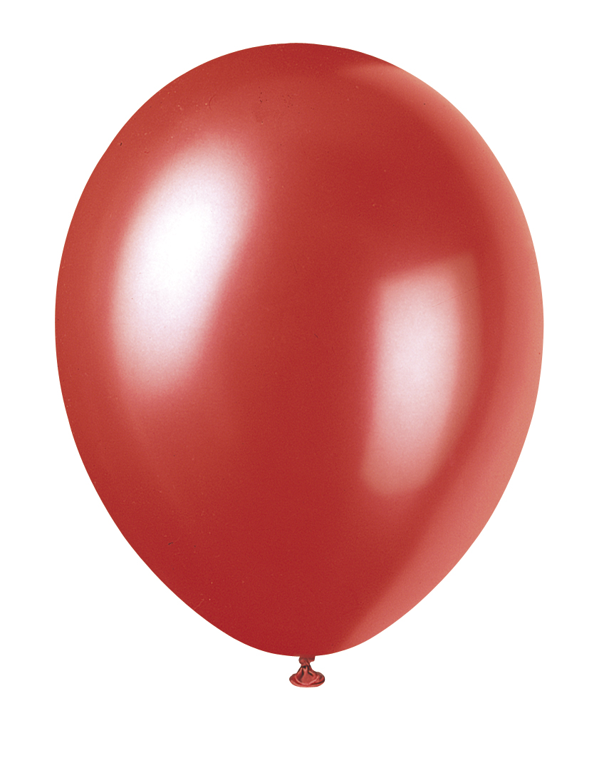 Flame Red 12" Pearlised Latex Balloons (8pk)