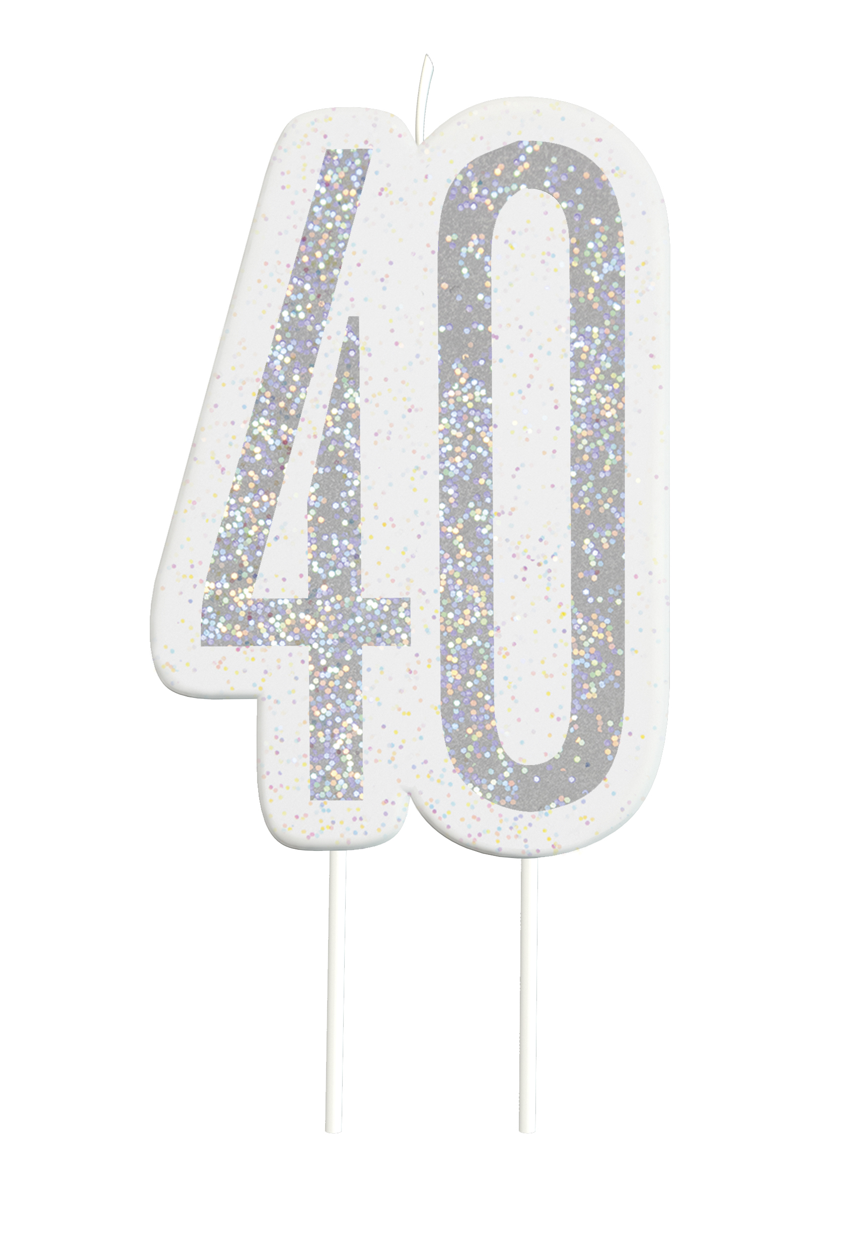 Giltter 40th BIRTHDAY Candles Set