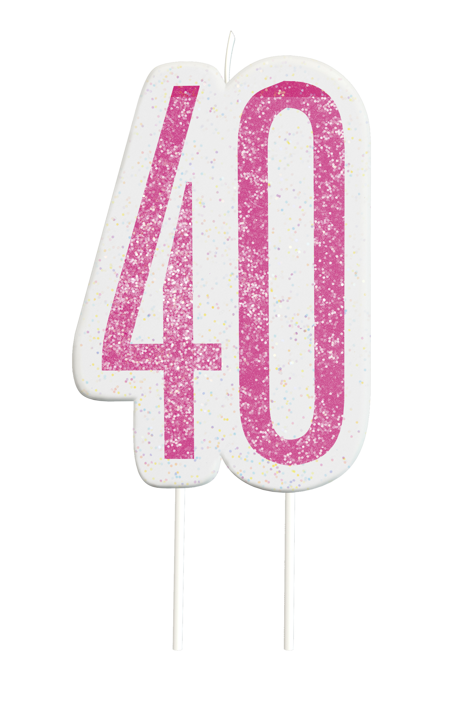 Giltter 40th BIRTHDAY Candles Set