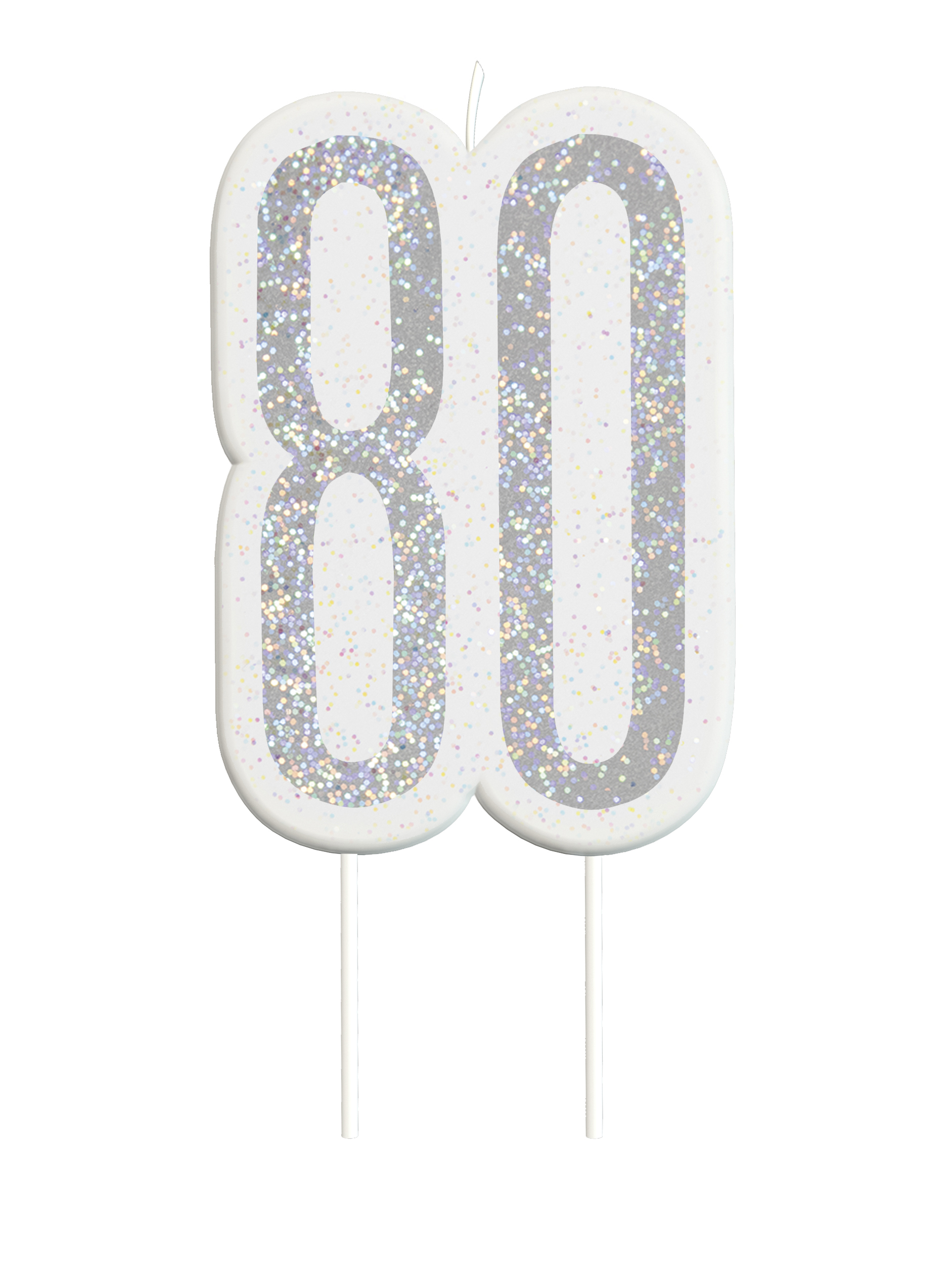 Giltter 80th BIRTHDAY Candles Set