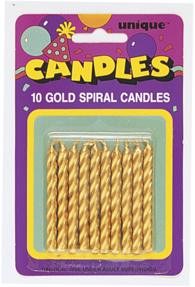 Gold Spiral Birthday Candles (10pk)
