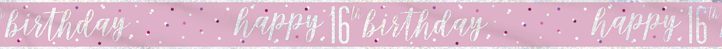 Happy 16TH Birthday Glitz Pink & Silver Banner