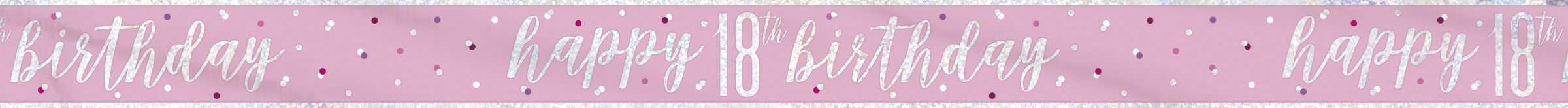 Happy 18TH Birthday Glitz Pink & Silver Banner