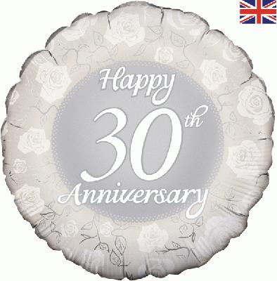 Happy 30th Anniversary Foil Balloon