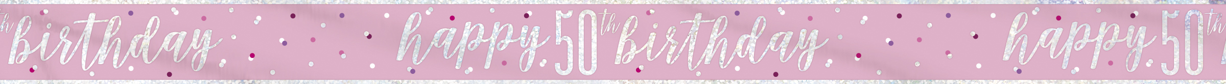 Happy 50TH Birthday Glitz Pink & Silver Banner