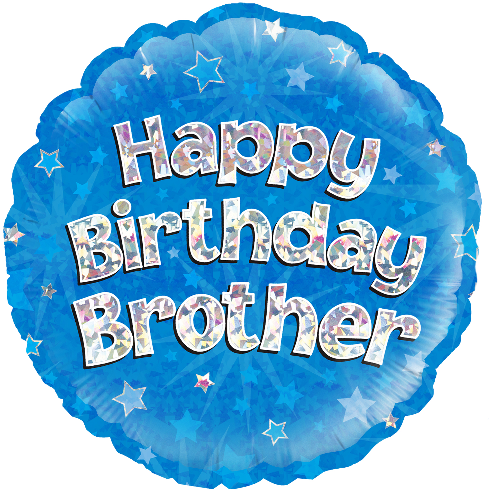 Happy Birthday Brother Holographic 18" Foil Balloon
