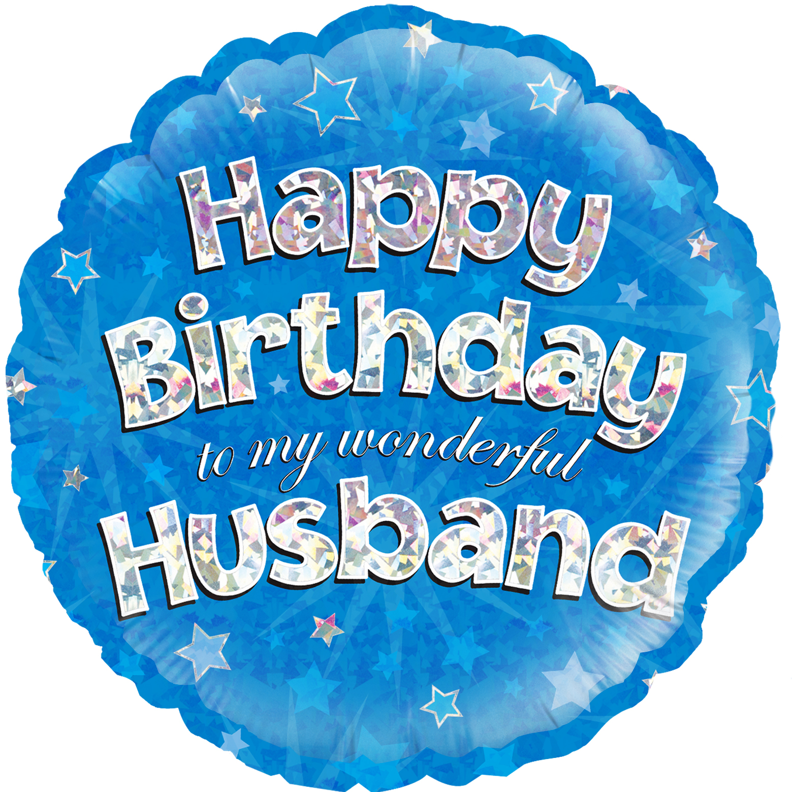 Happy Birthday Husband Holographic 18" Foil Balloon
