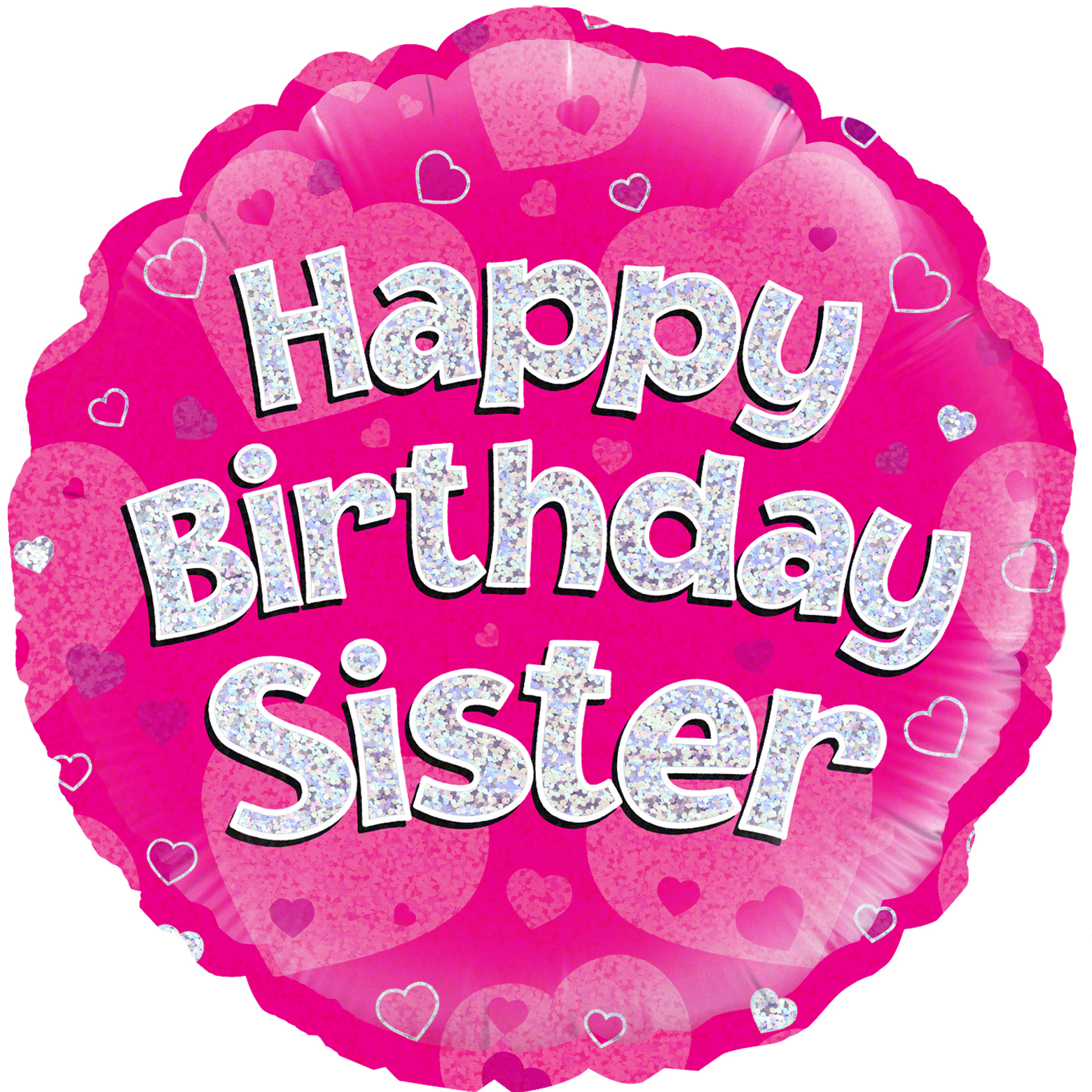 Happy Birthday Sister Holographic 18" Foil Balloon